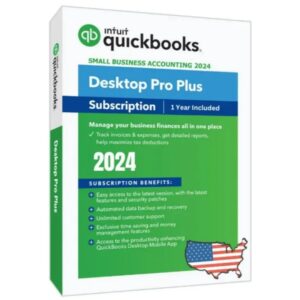 Intuit QuickBooks Desktop Pro Plus 2024 | 1-User 12 Months Subscription
